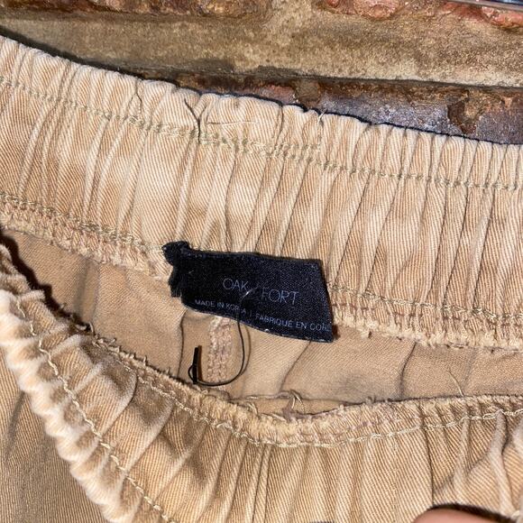 Oak + Fort Tan Beige Pull-On Straight Leg Drawstring Pants Women's Size Small - Picture 4 of 5